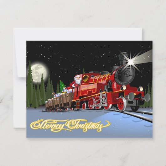 Cartoon Snta Express Postkarte (Vorderseite)