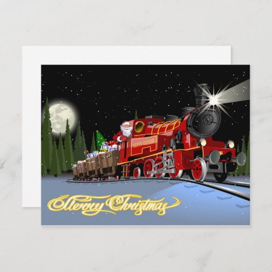 Cartoon Snta Express Postkarte (Vorne/Hinten)