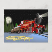 Cartoon Snta Express Postkarte (Vorderseite)