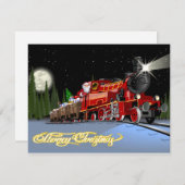 Cartoon Snta Express Postkarte (Vorne/Hinten)