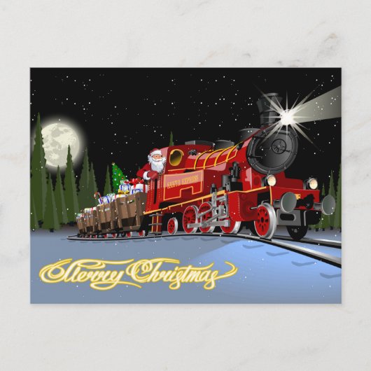 Cartoon Snta Express Postkarte (Vorderseite)