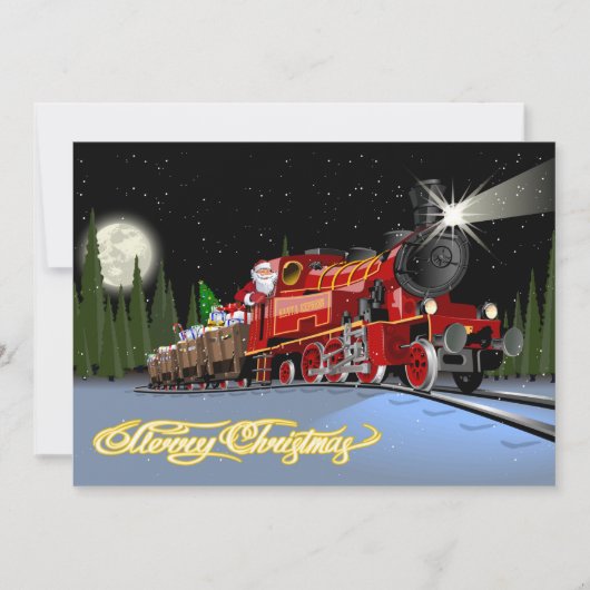 Cartoon Snta Express Postkarte (Vorderseite)