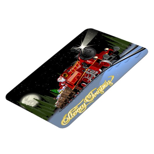 Cartoon Snta Express Postkarte Magnet (Linke Seite)