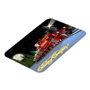 Cartoon Snta Express Postkarte Magnet