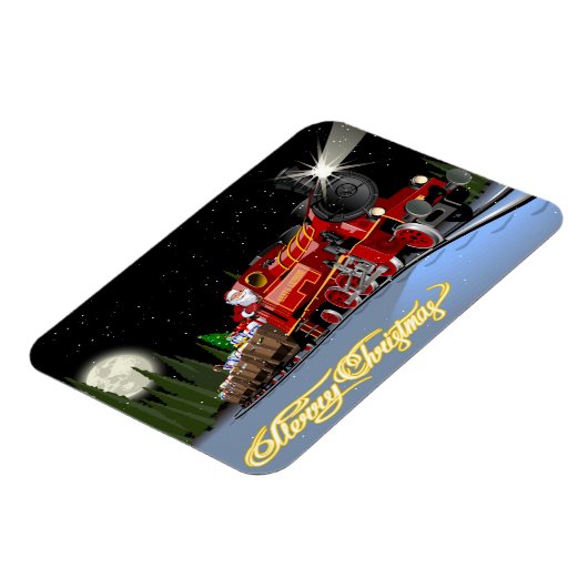 Cartoon Snta Express Postkarte Magnet (Linke Seite)