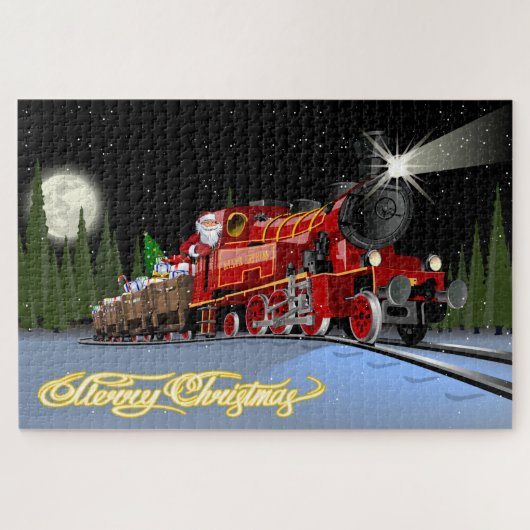 Cartoon Snta Express Postkarte Puzzle (Horizontal)