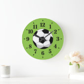 Cartoon Soccer Ball Große Wanduhr (Zuhause)