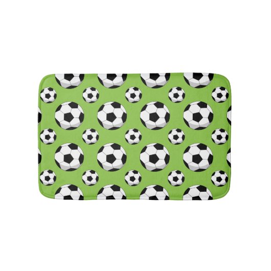 Cartoon Soccer Ball Muster Badematte (Vorderseite)