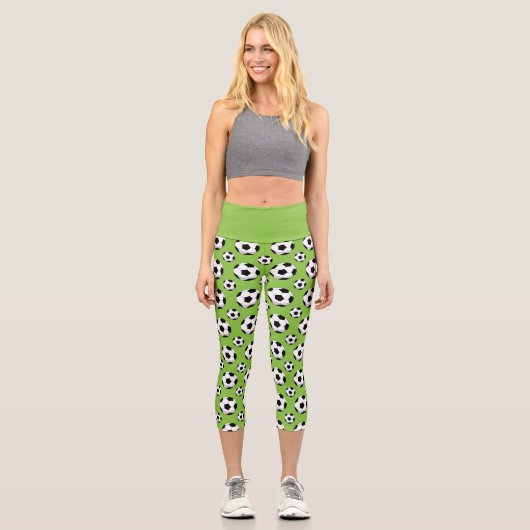 Cartoon Soccer Ball Muster Capri Leggings (Vorderseite)