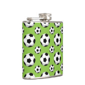 Cartoon Soccer Ball Muster Flachmann (Rechts)