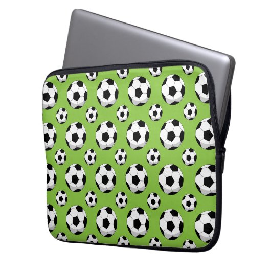 Cartoon Soccer Ball Muster Laptopschutzhülle (Vorderseite Links)