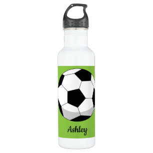 Cartoon Soccer Ball   Name hinzufügen Edelstahlflasche