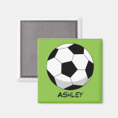 Cartoon Soccer Ball | Name hinzufügen Magnet (Vorderseite/Rückseite)