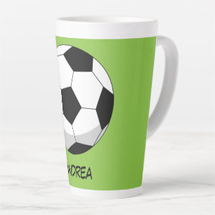 Cartoon Soccer Ball Name hinzufügen Milchtasse