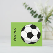 Cartoon Soccer Ball | Name oder Text hinzufügen Postkarte (Stehend Vorderseite)