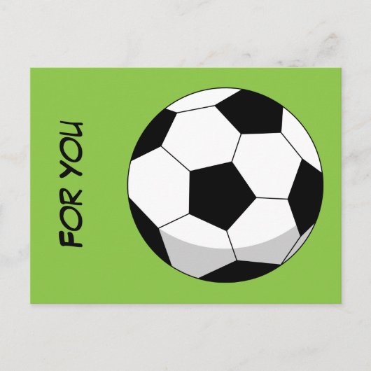 Cartoon Soccer Ball | Name oder Text hinzufügen Postkarte (Vorderseite)