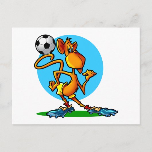 Cartoon Soccer Monkey Postkarte (Vorderseite)