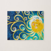 Cartoon Sonne und Mond Liebe Frieden Puzzle (Horizontal)