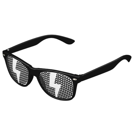 Cartoon Sonnenbrille: Shiny Reflection Lightning Partybrille (Schrägansicht)