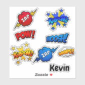 Cartoon Sound and Action Bubble Set Aufkleber (Blatt)