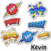 Cartoon Sound and Action Bubble Set Aufkleber (Vorderseite)