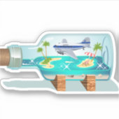 Cartoon Souvenir Flasche Aufkleber (Vorderseite)