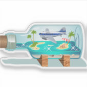 Cartoon Souvenir Flasche Aufkleber (Vorderseite)