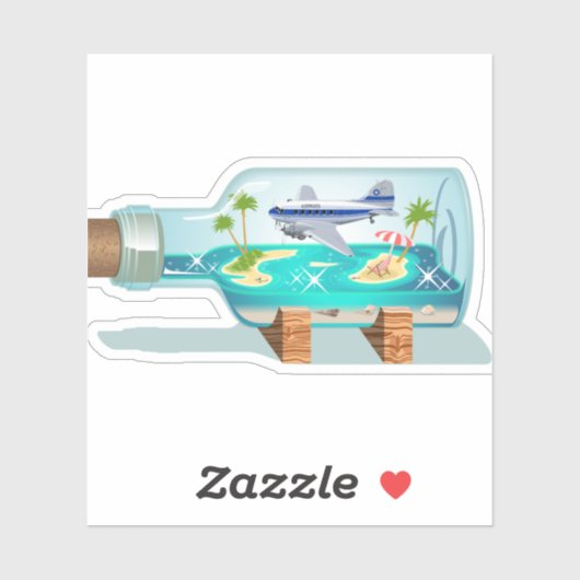 Cartoon Souvenir Flasche Aufkleber (Blatt)