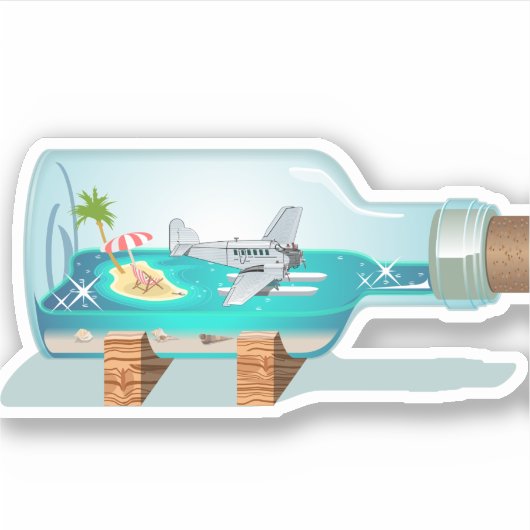 Cartoon Souvenir Flasche Aufkleber (Vorderseite)