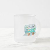 Cartoon Souvenir Flasche Mattglastasse (VorderseiteRechts)