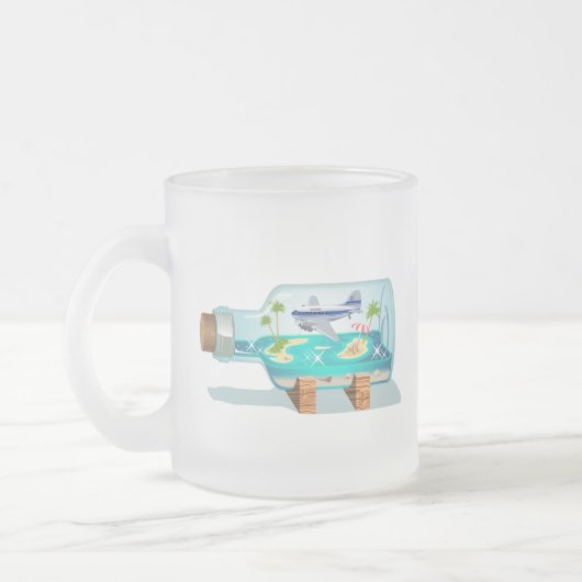Cartoon Souvenir Flasche Mattglastasse (Links)