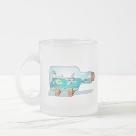 Cartoon Souvenir Flasche Mattglastasse (Links)
