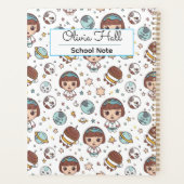 Cartoon Space Back to School Supplies Teachers  Planer (Rückseite)