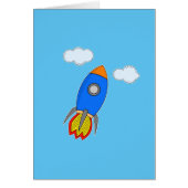 Cartoon Space Rocket in Blue Sky (Vorne)