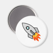 Cartoon Space Rocket Magnet (Vorderseite/Rückseite)