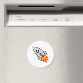 Cartoon Space Rocket Magnet (In Situ (Geschirrspüler))