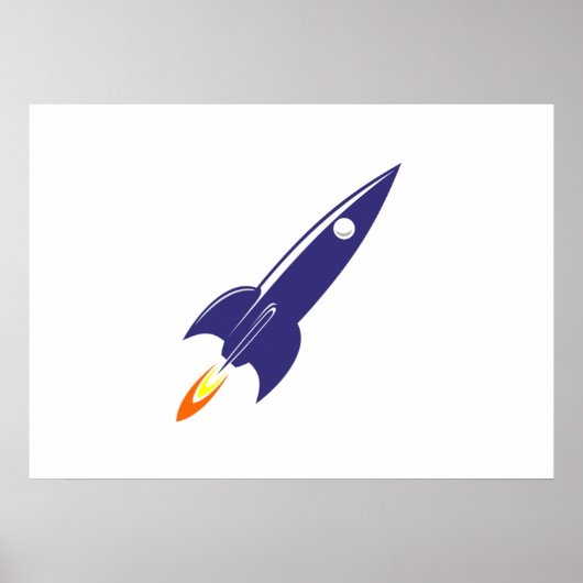 Cartoon Space Rocket Poster (Vorne)