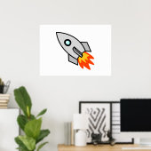 Cartoon Space Rocket Poster (Heimbüro)
