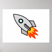 Cartoon Space Rocket Poster (Vorne)