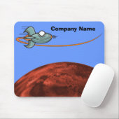 Cartoon Space Ship Alien Planet Mousepad (Mit Mouse)