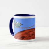 Cartoon Space Ship Alien Planet Tasse (Vorderseite Links)