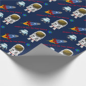 Cartoon Space Theme Custom Birthday Wrapping Paper Geschenkpapier (Ecke)