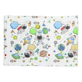 Cartoon Space Theme Pillow Case Kissenbezug (Rückseite)