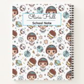 Cartoon Space Zurück zur Schulversorgung Lehrer Notizblock (Rückseite)