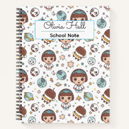 Cartoon Space Zurück zur Schulversorgung Lehrer Notizblock