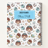 Cartoon Space Zurück zur Schulversorgung Lehrer Notizblock (Rückseite)