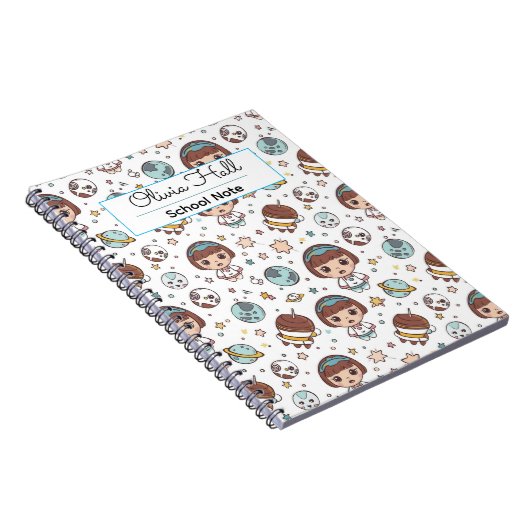 Cartoon Space Zurück zur Schulversorgung Lehrer Notizblock (Rechte Seite)