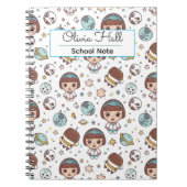 Cartoon Space Zurück zur Schulversorgung Lehrer Notizblock (Vorderseite)