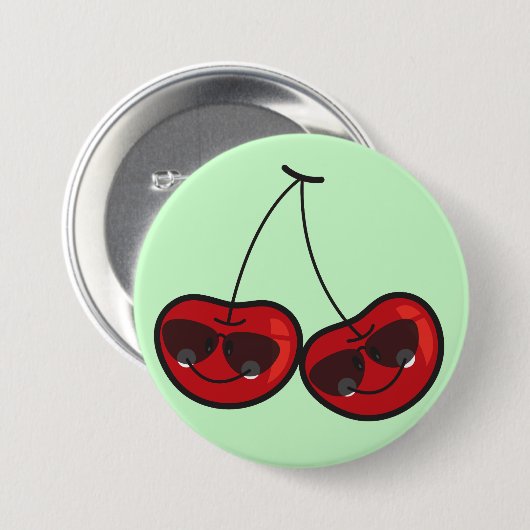 Cartoon Spaß & Coole Backwaren mit Sonnenbrille Button (Vorne & Hinten)