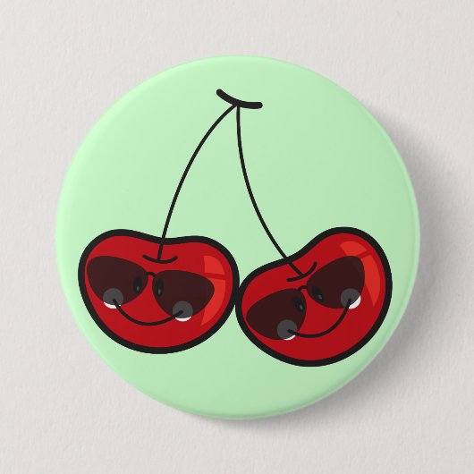 Cartoon Spaß & Coole Backwaren mit Sonnenbrille Button (Vorderseite)